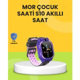 YamanHobi S10 Akıllı Çocuk Saati Mor Tasarım Adımsayar ve Alarm Fonksiyonlu -