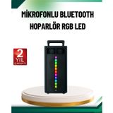 YamanHobi Şarjlı Işıklı Bluetooth Hoparlör | USB, AUX, TF Kart ve Radyo Destekli -
