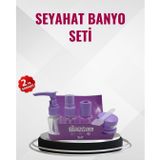 YamanHobi Seyahat Boy Banyo Seti 5’li Mini Şişe ve Krem Kutusu Çantalı -