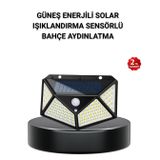 YamanHobi Solar Bahçe Lambası 100 LED Hareket Sensörlü Güneş Enerjili Aydınlatma