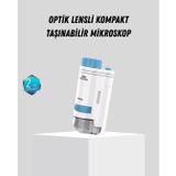 YamanHobi Taşınabilir Mini Mikroskop LED Işıklı 80X–200X Büyütmeli ve Odak Ayarlı