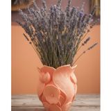 YamanHobi Turuncu Çiçek Desenli 3D Dekoratif Vazo Modern Masaüstü Aksesuar