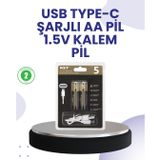 YamanHobi, Type-C USB ile Hızlı Şarj Edilebilir AA Kalem Pil | 1.5V Lityum | Çiftli Paket