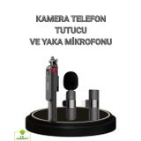YamanHobi Vlog ve Canlı Yayın İçin Çift Yaka Mikrofonu ve Tripodlu Selfie Çubuğu Seti -