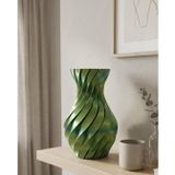 YamanHobi Yeşil Spiral 3D Baskı Vazo Estetik Modern Ev Ofis Dekoru