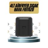YamanHobi,4L Airfryer Hazneli Hava Fritözü Yağsız Fritöz Taşınabilir Fırın İşlevi Gören Pratik