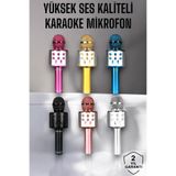 YamanHobi,Kablosuz Bluetooth Karaoke Mikrofon USB ve AUX Girişli, Yüksek Ses Kalitesi -