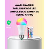 Yamanhobi,kumanda Destekli Çok Renkli Akıllı LED Ampul - Amber