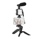 YamanHobi,Tripod Telefon Tutucu Kumandalı Mikrofon Led Işık Vlog Video Kayıt -