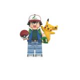 yamanS Pokemon Ash Ketchum ve Pikachu Pokeball Figür Yapı Blok Oyuncak(Custom Model)