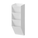 Yamazaki 10096 Tower manyetik kalem tutucu, beyaz, çelik/mıknatıs/silikon, minimalist, 6,2 x 6,2 x 20,8 cm (U x G x Y)