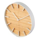 Yamazaki 4109 RIN duvar saati, beyaz, çelik/plywood, minimalist tasarım, 26,5 x 4,2 x 26,5 cm (U x G x Y)