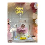 Yamello Doğum Günü Pasta Süsü /Kumaş Baskı/HAPPY BIRTDAY