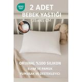 Yamesa 2 Adet Bebek Yastığı 35X45 Cm, %100 Silikon Elyaf ve Pamuk, 200 Gram – Yumuşak ve Destekleyici - 35 x 45 cm - Beyaz