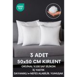 Yamesa 3 Adet 50x50 Avangard İç Yastık Orijinal %100 Saf Silikon İç Dolgu Kare Kırlent, Dayanıklı , Nefes Alabilir Ve Yumuşak 400Gram