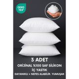 Yamesa 3 Adet Avangard İç Yastık Orijinal %100 Saf Silikon İç Dolgu Kırlent, Kare veya Dikdörtgen Dayanıklı, Nefes Alabilir Ve Yumuşak