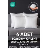 Yamesa 4 Adet 60x60 Avangard İç Yastık Orijinal %100 Saf Silikon İç Dolgu Kare Kırlent, Dayanıklı , Nefes Alabilir Ve Yumuşak 500Gram