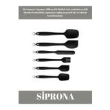 Yammy Home Kitchen Yanmaz Yapışmaz Silikon 6'lı Pasta, Yumurta Fırçası, Kaşık Bıçak, Spatula Mutfak Seti Siyah