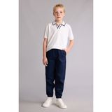 Yan Cepli Jogger Fit Lastikli Paça Örgü Görünümlü Pantolon Erkek Çocuk