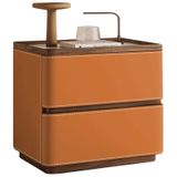 Yan sehpa/komodin 2 çekmeceli yatak odası, oturma odası, kanepe, ev ofis, depolama alanlı modern komodin için, derinlik 50 cm (19,68 inç)