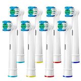 Yanaboo 8'li Paket Yedek Diş Fırçası Başlıkları Çoğu Braun Oral-B Vitality Professional Care Pro Smart Series Genius Elektrikli Diş Fırçaları için Uyumlu Fırça Başlıkları