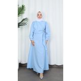 Yandan Tokalı Terikoton Elbise Bebe Mavisi HNT0329 - 48