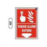 Yangın Alarm Butonu Uyarı İkaz Levhası Kolay Montaj İş Yeri Apartman Uyumlu