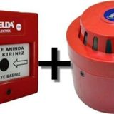 Yangın Alarm Ihbar Ikaz Sireni Ve Butonu 2'li Set