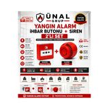 Yangın Alarm İhbar Sireni Ve Butonu Seti İş Yeri Güvenlik Araç Garaj