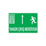Yangın Çıkış Merdiveni Uyarı Tabelası - 20x30 Alüminyum Kompozit Panel - AÇ2