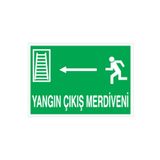 Yangın Çıkış Merdiveni Uyarı Tabelası - 20x30 Alüminyum Kompozit Panel - AÇ7