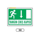 Yangın Çıkışı (Aşağı Ok) Uyarı Levhası 25X35 Cm Pvc Kolay Montaj İkaz Tabelası Kapı Duvar