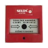 Yangın İkaz İhbar Butonu Alarm Butonu 220V (Kare) Kır Bas Kalite A+++ Hızlı Gönderi Kargo