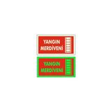 Yangın Merdiveni Uyarı Levhası 12X25 Cm Fosforlu Fotolümen Pvc Kapı Duvar İkaz Tabelası