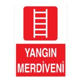 Yangın Merdiveni Uyarı Tabelası - 35x50 Alüminyum Kompozit Panel - Y45