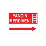 Yangın Merdiveni Uyarı Tabelası - 50x70 Alüminyum Kompozit Panel - Y3