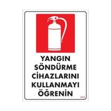 Yangın Söndürme Tüpü Uyarı Levhası 25x35 Kod859