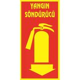 Yangın Söndürücü 12X24 Cm Fosforlu Fotolümen Dekota Uyarı Levhası İkaz Tabelası Kapı Duvar