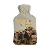 Yangzhou Meihua Kauçuk Ürünleri Termofor Sıcak Su Torbası Sevimli Köpekler, Bej, 28x18x2 cm, 1 lt