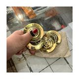 Yanıklar Müzik Oryantal Parmak Zil Pirinç Döküm 480GR Sarı Renkli Büyük Boy Set