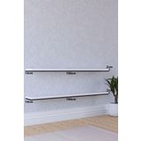 yankı-byeg 100 Cm 2li Mat Beyaz Mdf Uçan Duvar Rafı Gizli Bağlantı Kitaplık