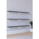 yankı-byeg 100 Cm 3lü Mat Siyah Mdf Uçan Duvar Rafı Gizli Bağlantı Kitaplık