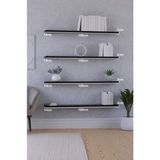 yankı-byeg 100 cm 4lü Mat Siyah Mdf Uçan Duvar Rafı Gizli Bağlantı Kitaplık