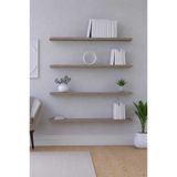 yankı-byeg 100 Cm 4lü Safir Meşe MDF Uçan Duvar Rafı Gizli Bağlantı Kitaplık