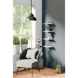 yankı-byeg 20 Cm 4lü Mat Beyaz Mdf Uçan Mini Duvar Rafı Gizli Bağlantı Çiçeklik
