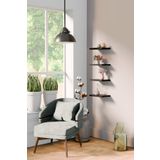 yankı-byeg 20 Cm 4lü Mat Siyah Mdf Uçan Mini Duvar Rafı Gizli Bağlantı Çiçeklik