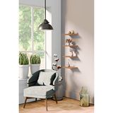 Yankı - BYEG 20 Cm 4lü Safir Meşe Mdf Uçan Mini Duvar Rafı Gizli Bağlantı Çiçeklik SAFİR MEŞE