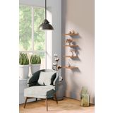 yankı-byeg 20 Cm 4lü Safir Meşe Mdf Uçan Mini Duvar Rafı Gizli Bağlantı Çiçeklik