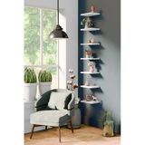yankı-byeg 20 Cm 7li Mat Beyaz Mdf Uçan Duvar Rafı Gizli Bağlantı Çiçeklik
