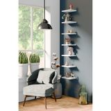 yankı-byeg 20 cm 7li Mat Beyaz Mdf Uçan Mini Duvar Rafı Gizli Bağlantı Çiçeklik